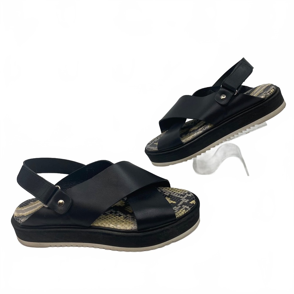 Agl Black Leather Maya Criss Cross Sandals | Women’s EU40